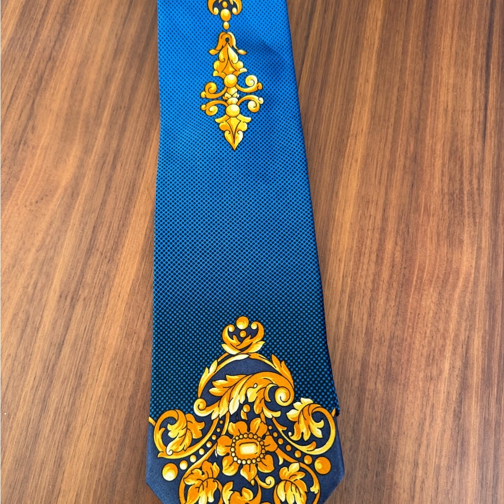 Versace Royal Blue and Gold Men's Tie